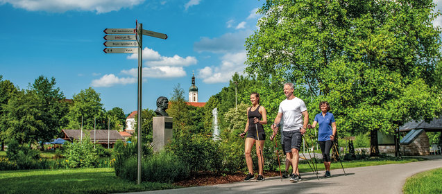 Nordic-Walking-Gruppe im Kurpark von Bad Kötzting