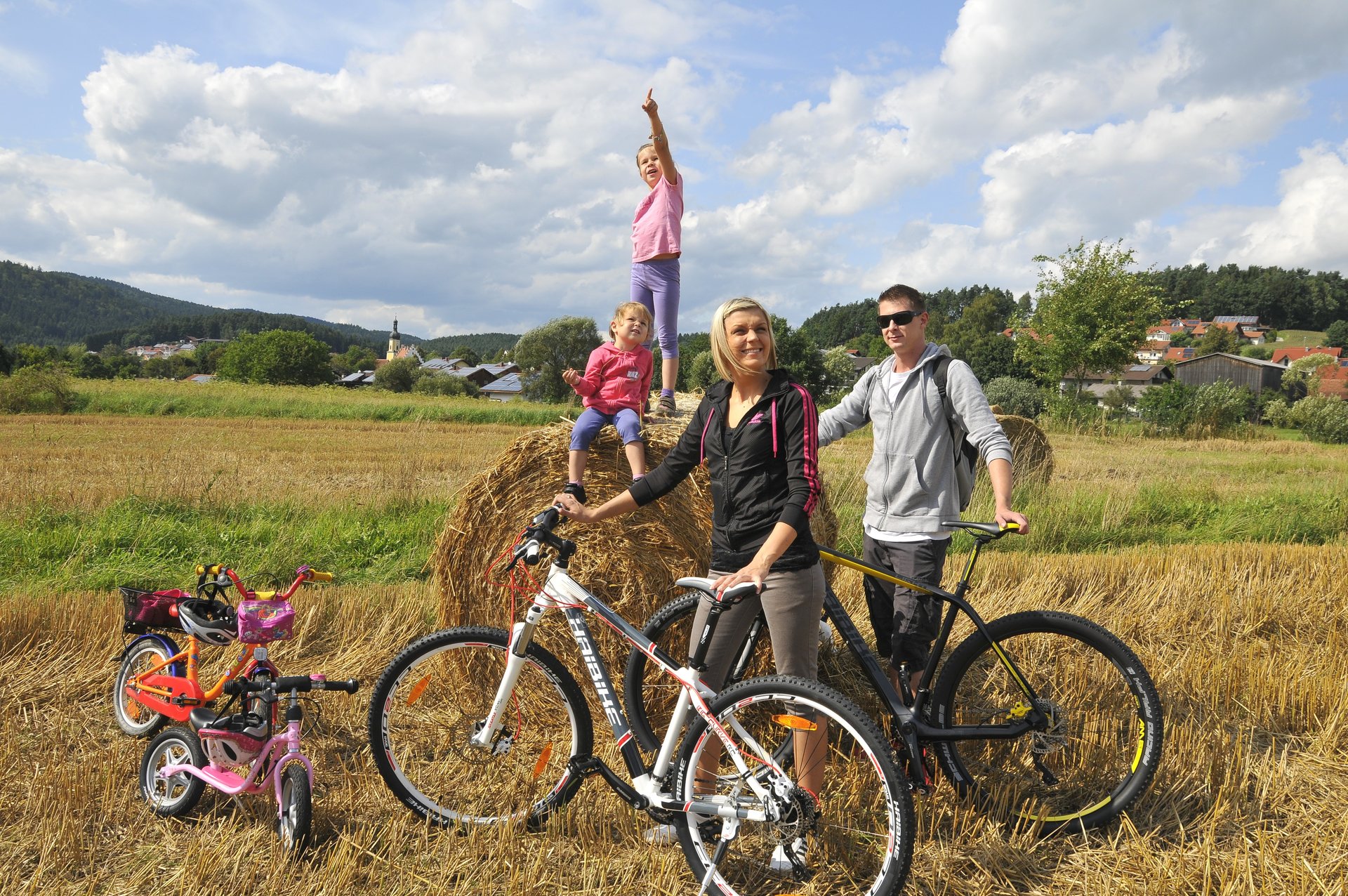 Sommer Familienausflug mit dem Rad bei Blaibach