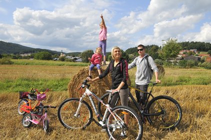 Familienausflug mit dem Rad bei Blaibach