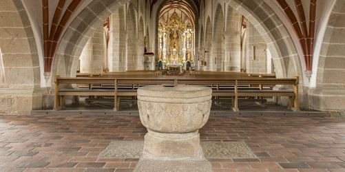 Gothischer Taufstein Marienmünster in Chammünster